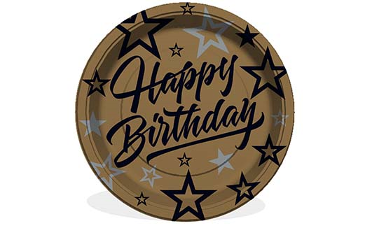 Desenli TabaklarTabak Karton Happy Birthdayİthal