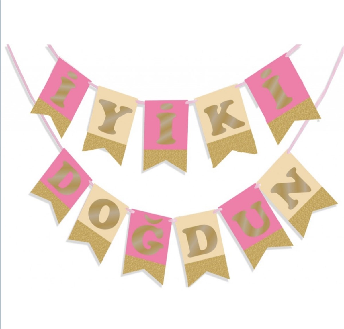 Kağıt Flama Süs 2 mt Pembe