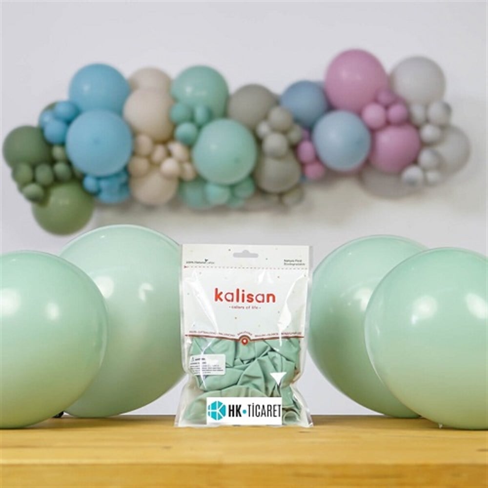 Retro BalonlarRetro Balon Kış Yeşili 12 inç 10 AdetKalisan