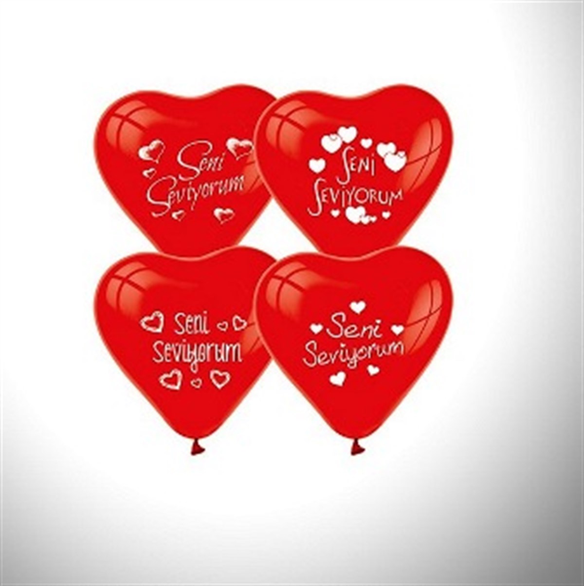 Kalp Seni Seviyorum Baskılı Balon