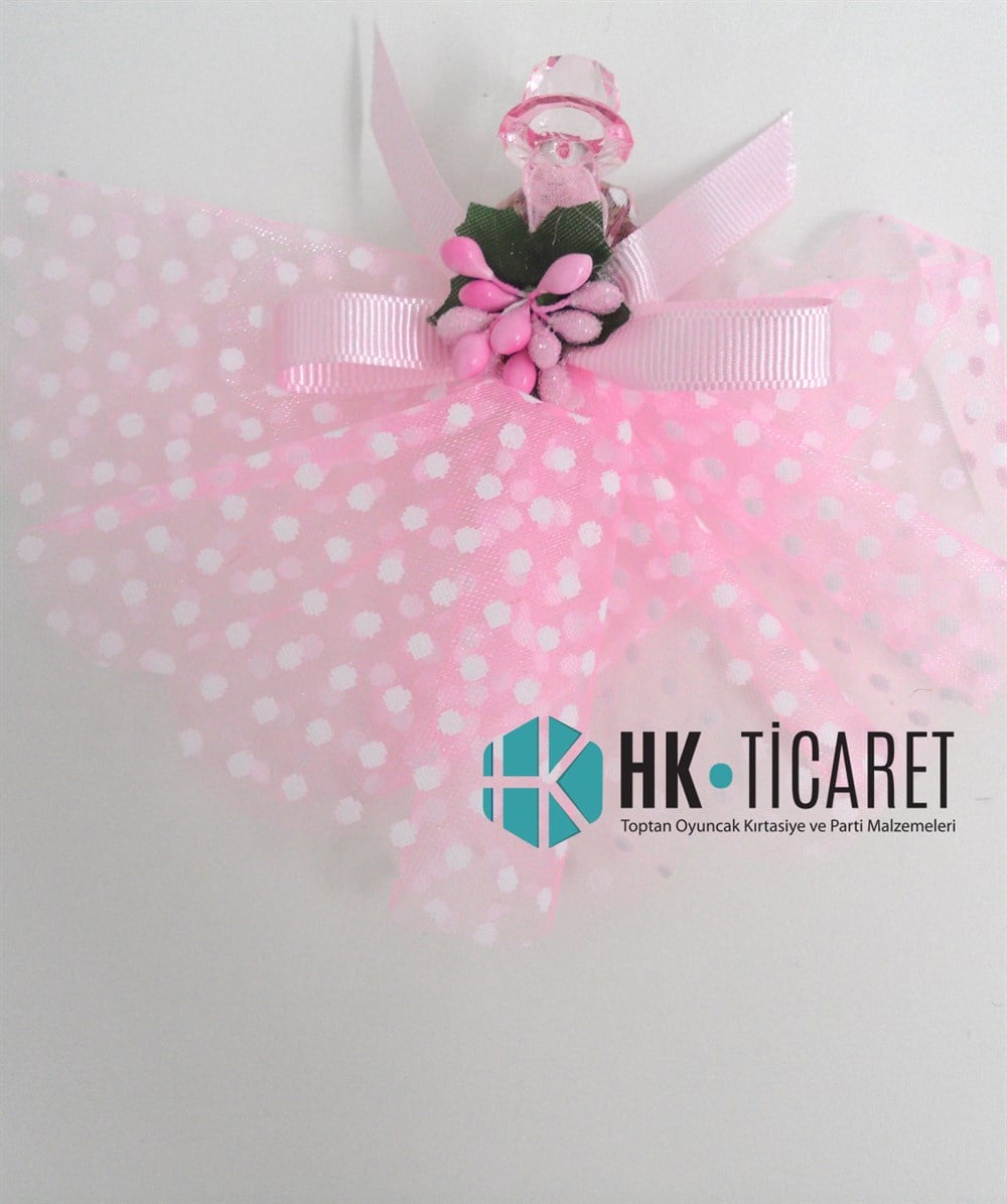 Pembe Çiçekli Bebek Emzikli Mıknatıslı Lavanta Koku No3Lavanta Keseleri