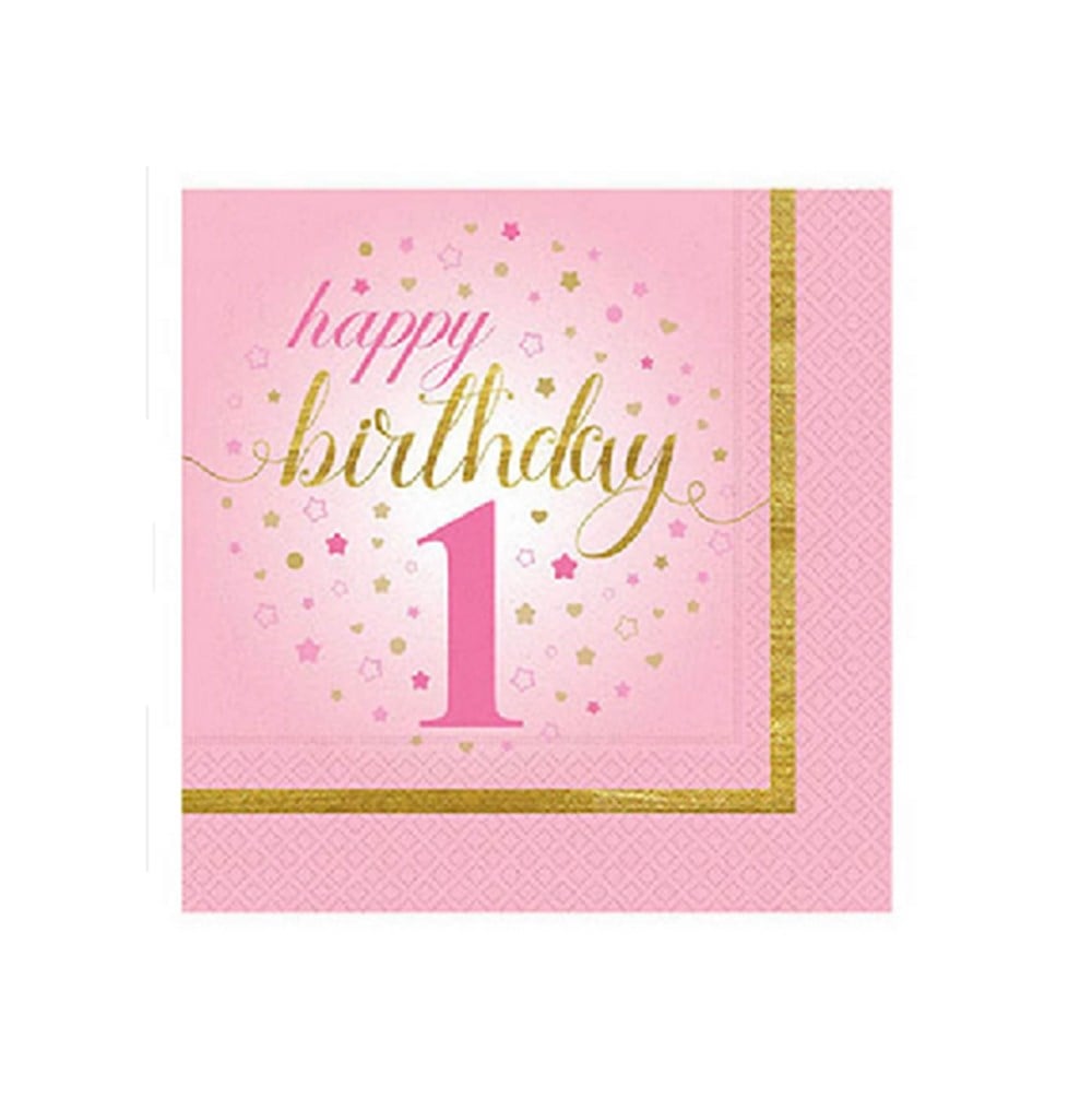 Roll-up Party Dreams Peçete Küçük Yıldızlar 1Yaş KızPlastik Tabaklar