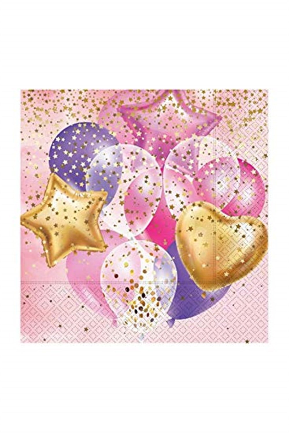 Roll-Up Party Dreams Peçete Uçan Balonlar PembePlastik Tabaklar