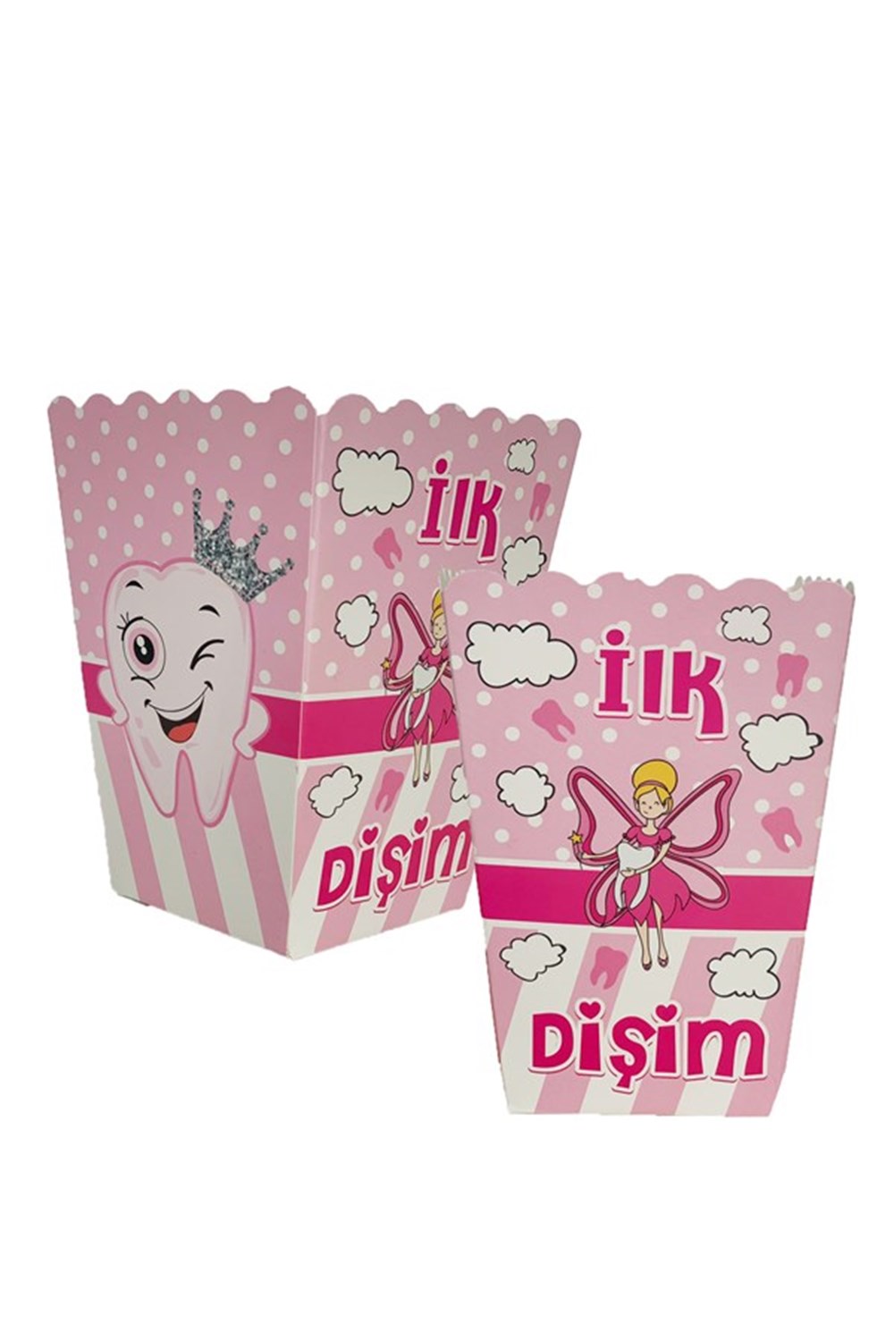 Pop Corn Mısır Kutusu İlk Dişim Pembe Kız TemalıPop Corn Mısır Kutuları