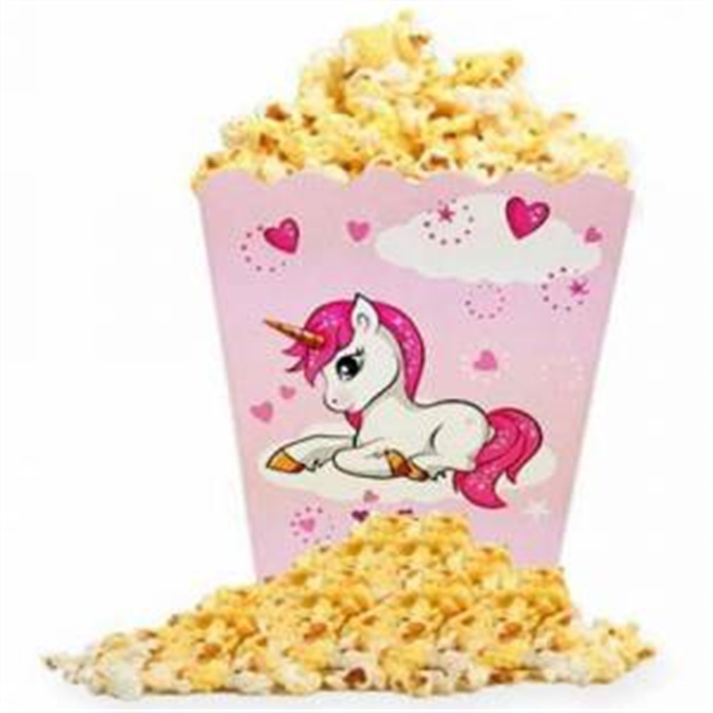 Pop Corn Mısır Kutusu Unicorn TemalıPop Corn Mısır Kutuları