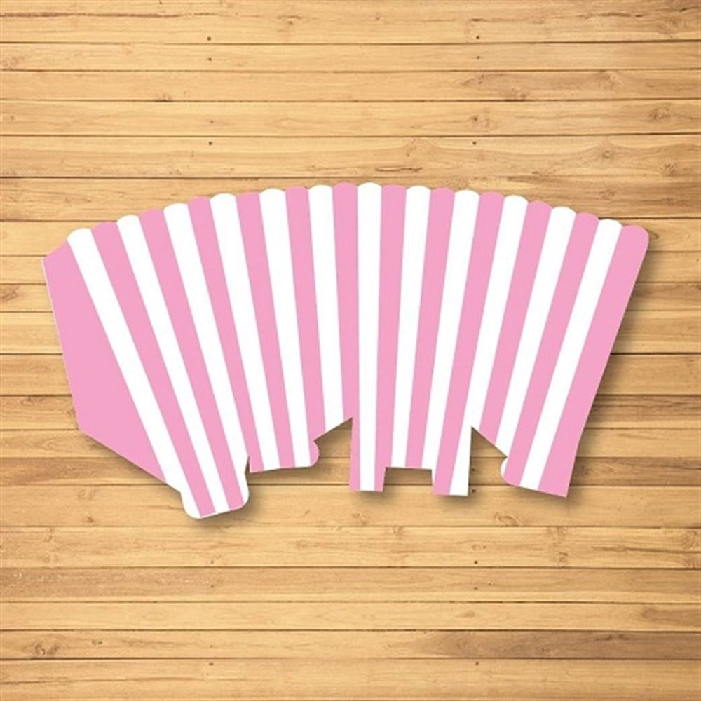 Pop Corn Mısır Kutusu Pembe Beyaz ÇizgiliPop Corn Mısır Kutuları