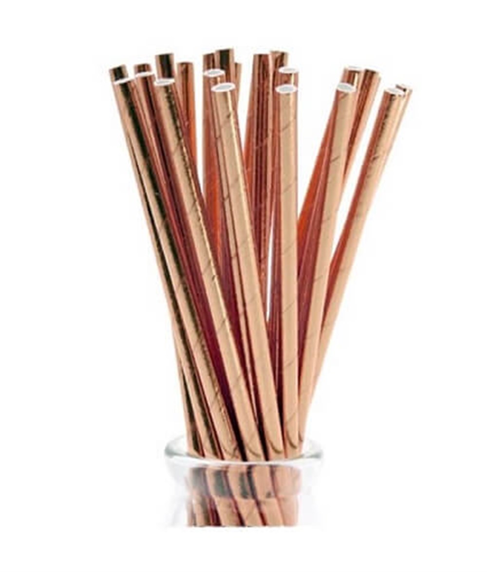 Aksesuarlar ve HediyeliklerKağıt Pipet 25'li Rose Gold RenkRoll Up