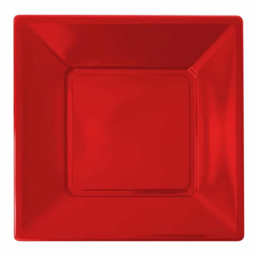 Plastik Kare Tabak 17cm KırmızıRoll Up