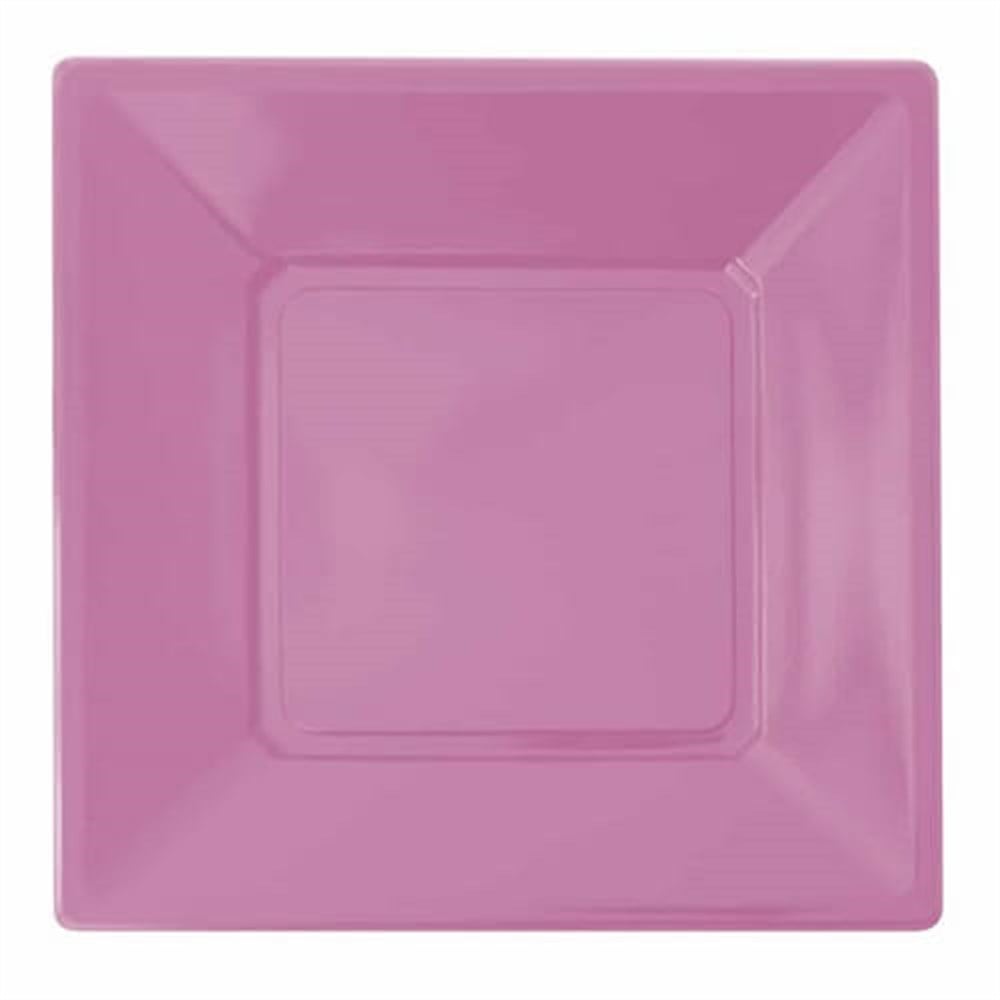 Plastik Kare Tabak 17cm PembeRoll Up