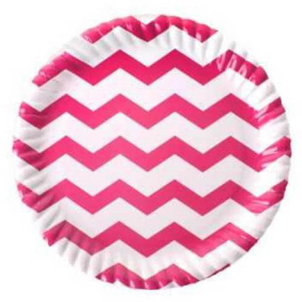 Desenli TabaklarTabak Karton 23cm Şeker Pembe ZigzagRoll Up