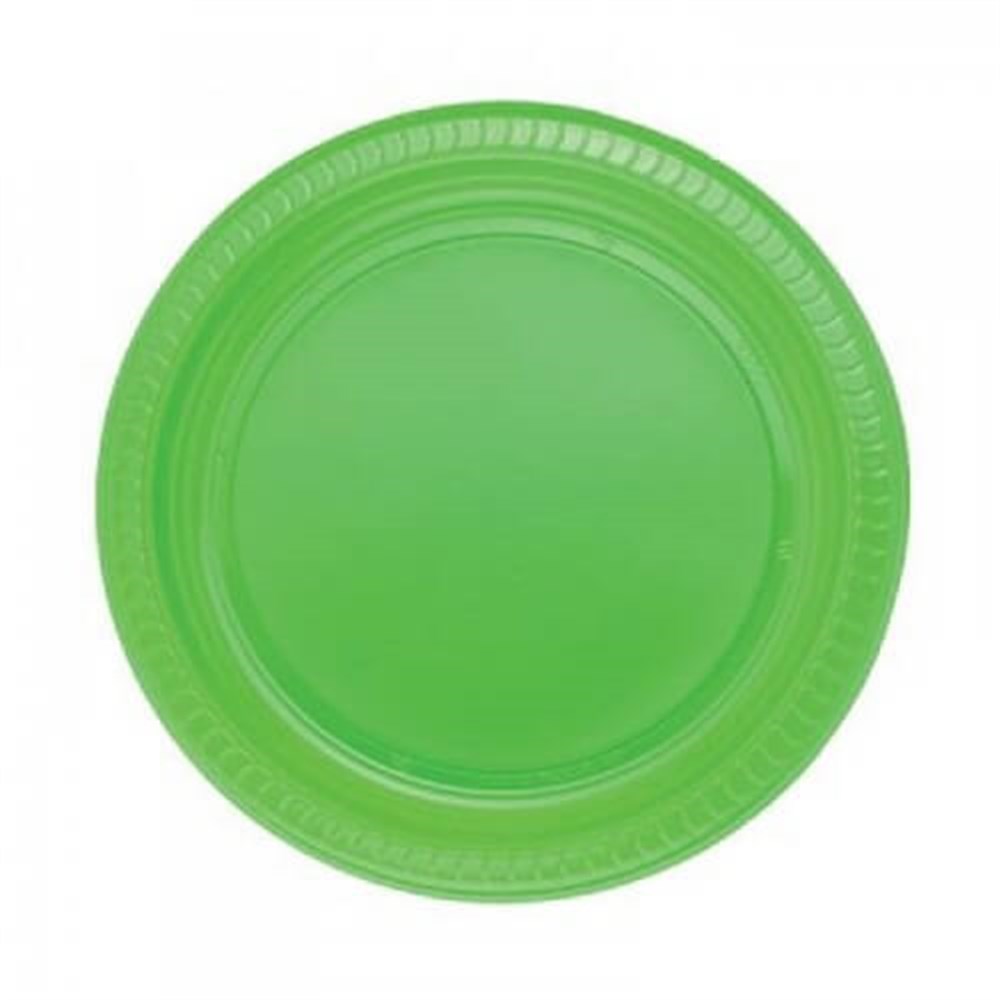 Yuvarlak Plastik Tabaklar 22cmTabak Plastik 22cm Yeşil 25'liRoll Up