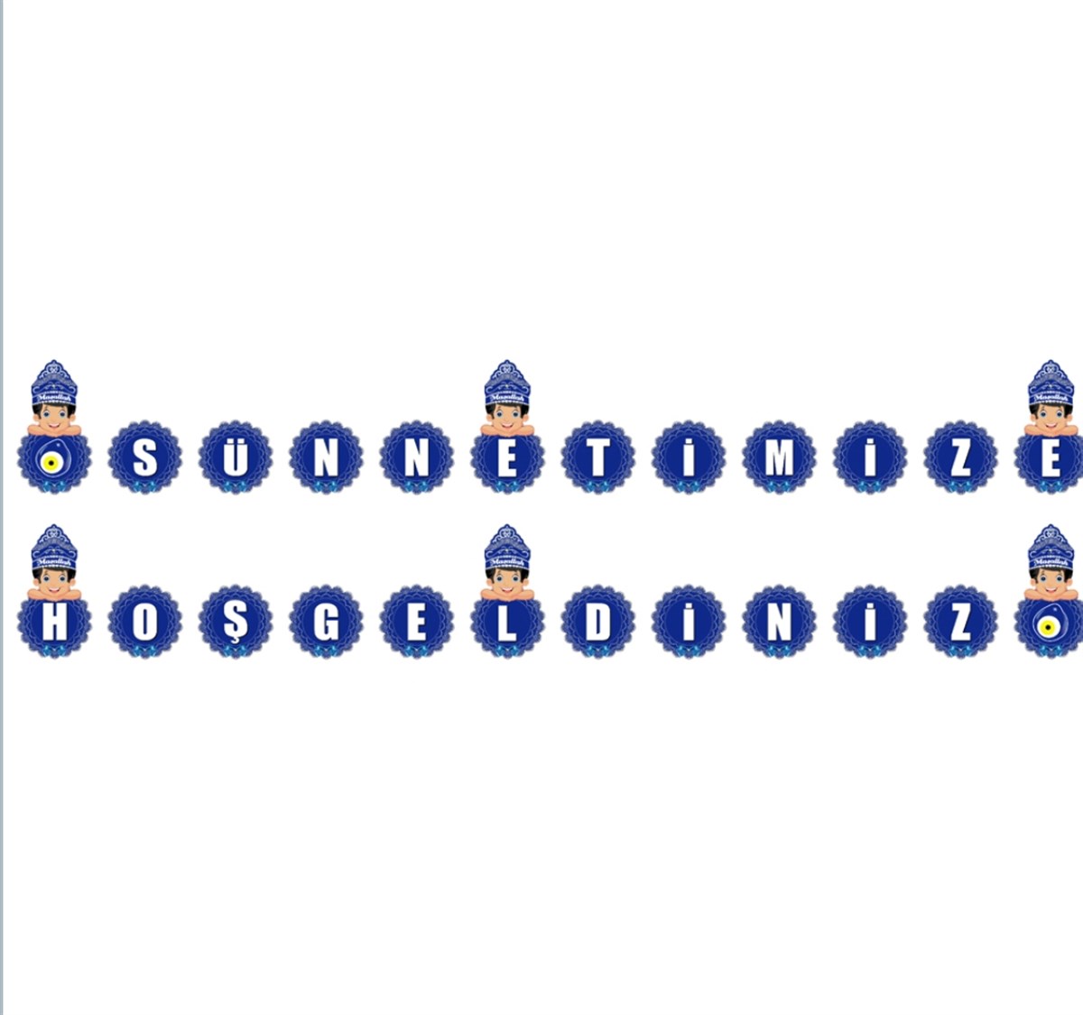 Sünnetimize Hoşgeldiniz Flama Süs