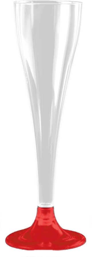 Ayaklı Plastik BardaklarŞampanya Kadehi Bardak Plastik Kırmızı 120 ml 6'lıSword pack