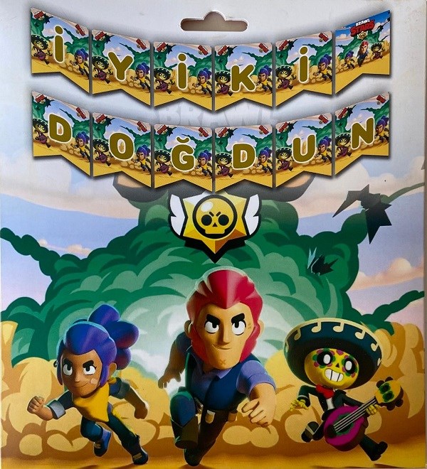 Zigzag BannerBrawl Stars Temalı İyi ki Doğdun Zigzag Banner Kağıt SüsYerli Üretim