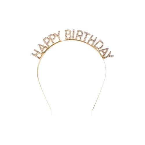 Parti AksesuarlarıDoğum Günü Happy Birthday Taşlı Taç GoldYerli Üretim