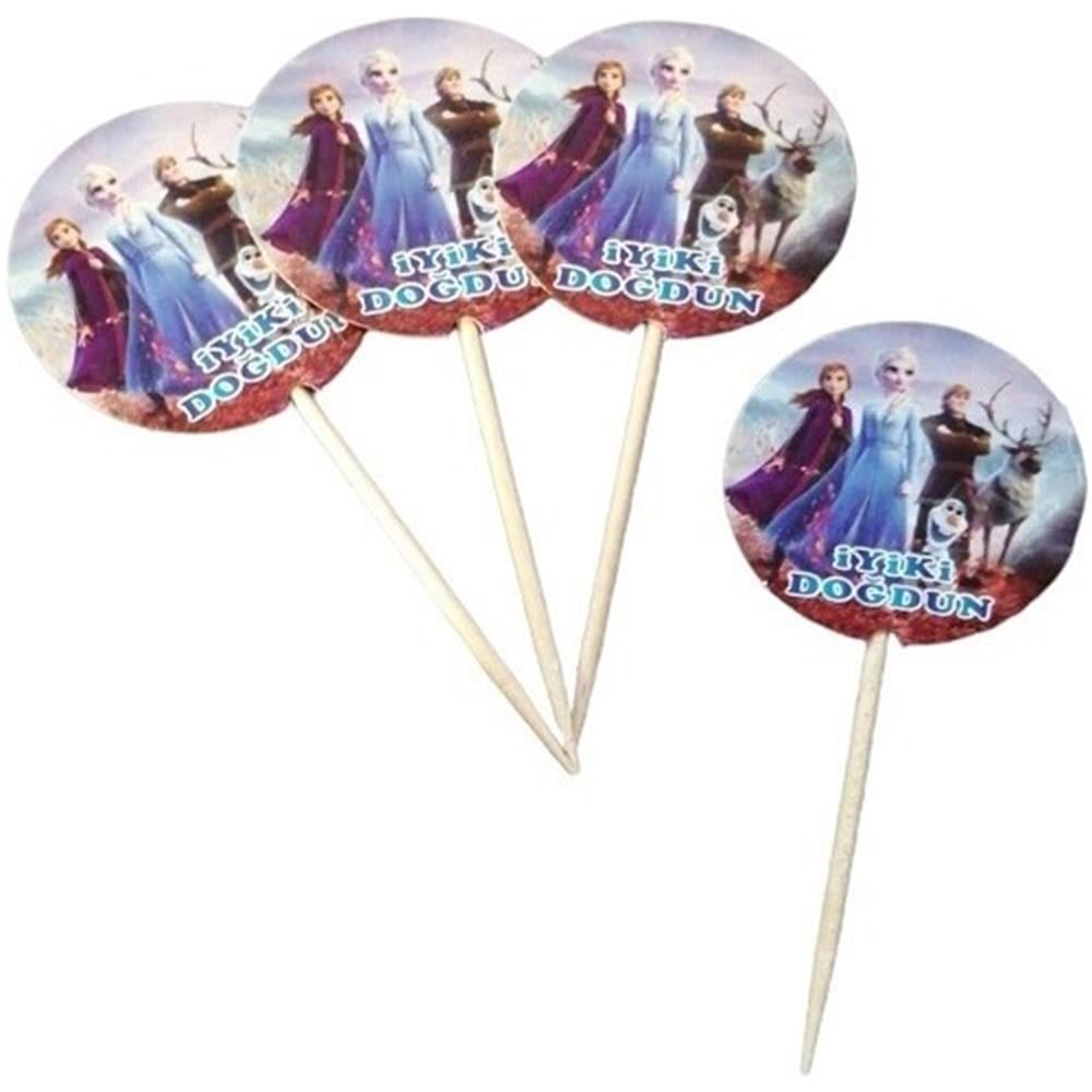 Kürdan ÇeşitleriFrozen Elsa Konsept Parti Cupcake Kürdan 20 AdetYerli Üretim