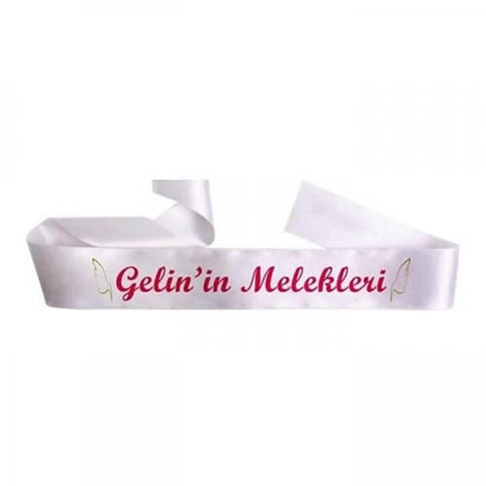 Bekarlığa VedaGelinin Melekeleri Kuşak Beyaz Üzeri FuşyaYerli Üretim