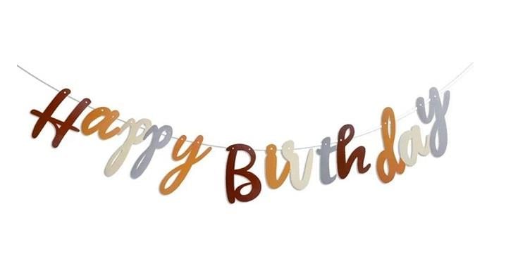 Kaligrafi BannerHappy Birthday Kaligrafi Banner RetroYerli Üretim