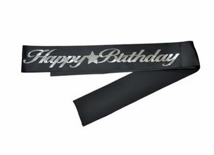 Parti AksesuarlarıHappy Birthday Kuşak Siyah - GümüşYerli Üretim