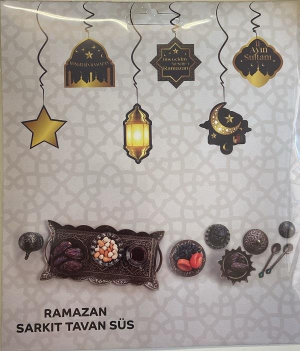 Sarkıt Tavan SüsleriHoş Geldin Ramazan Çift Taraflı Sarkıt Kağıt Süs 6'lıYerli Üretim