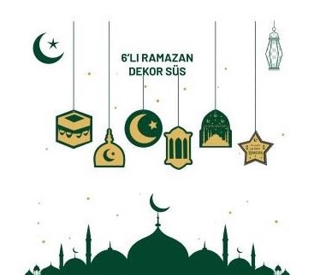 Sarkıt Tavan SüsleriHoş Geldin Ramazan Temalı Tavan Sarkıt Kağıt Süs 6'lıYerli Üretim