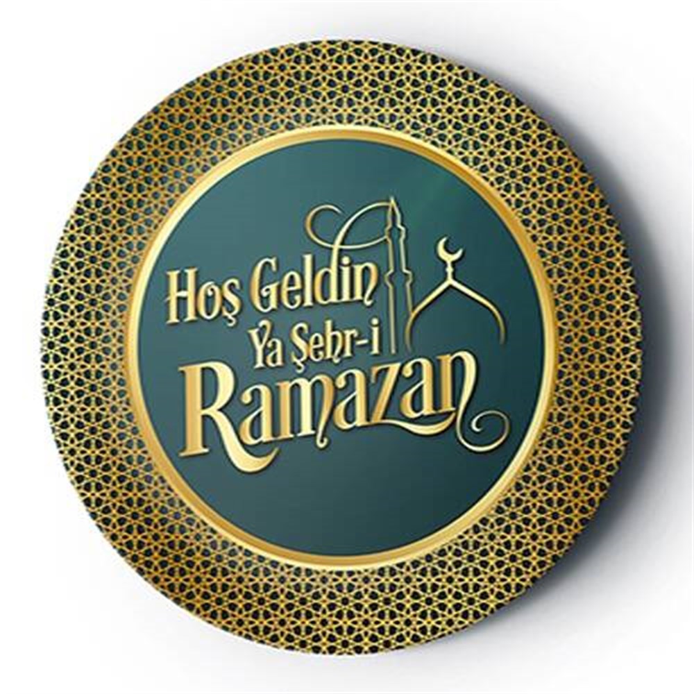 Yuvarlak Karton Tabaklar 23cmHoş Geldin Ramazan Temalı Karton Tabak 22cm 8'liYerli Üretim