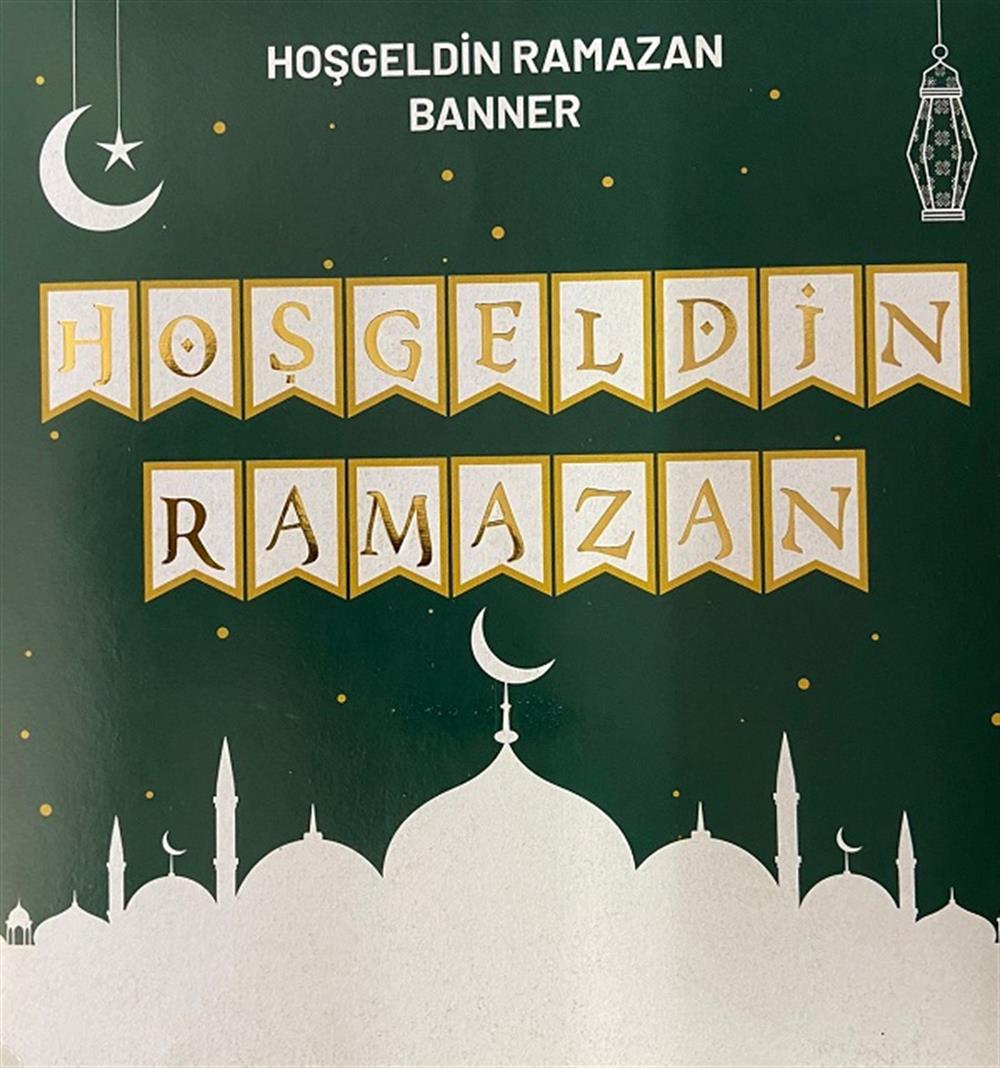 Zigzag BannerHoşgeldin Ramazan Varaklı Zikzak Banner Kağıt SüsYerli Üretim