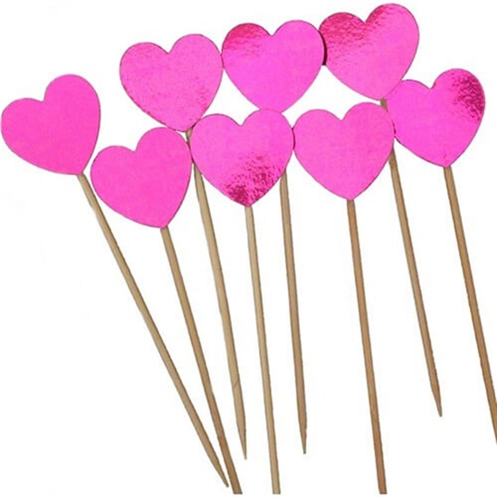 Kürdan ÇeşitleriKalp Pembe Parti Cupcake Kürdan 20'liYerli Üretim