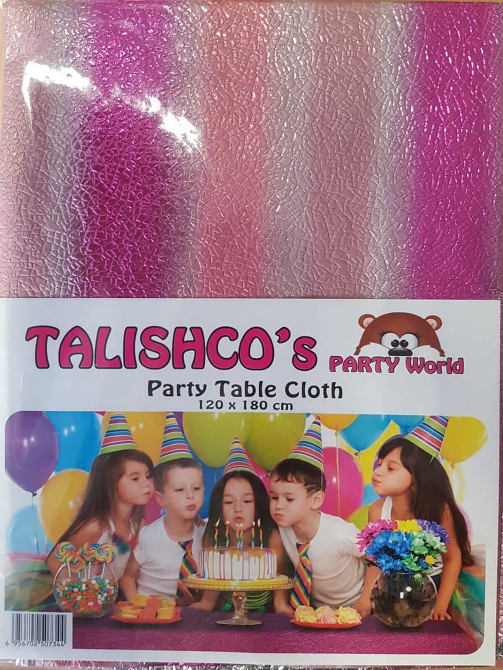 Düz Renk Masa ÖrtüleriMasa Örtüsü Metalize Pembe Gökkuşağı 120x180cmYerli Üretim