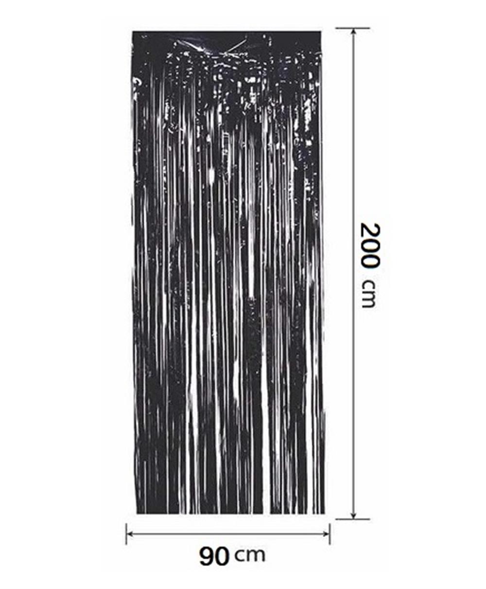 Kapı Perdesi Arka FonlarMetalize Arka Fon Kapı Perdesi 90x200cm SiyahYERLİ ÜRETİM