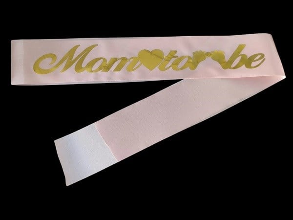 Baby ShowerMom To Be Kuşak Pembe Üzeri GoldYerli Üretim