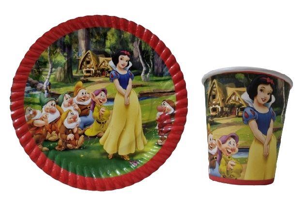 TabaklarPamuk Prenses Temalı Kullan At Tabak Bardak Set 8 AdetYerli Üretim