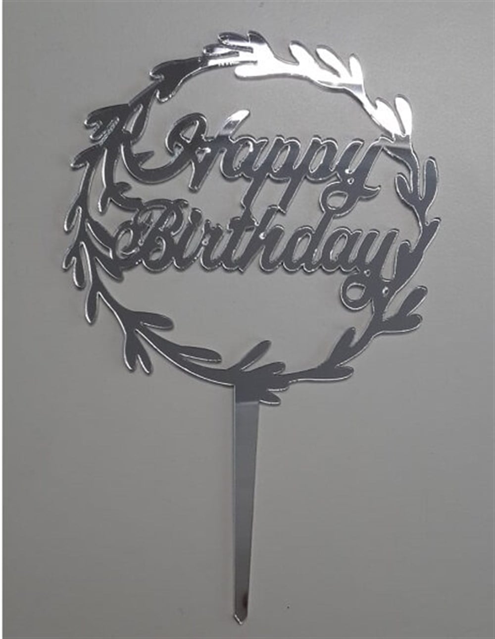 Pleksi Harf Rakam ve YazılarPasta Üstü Pleksi Happy Birthday Yazısı GümüşYerli Üretim