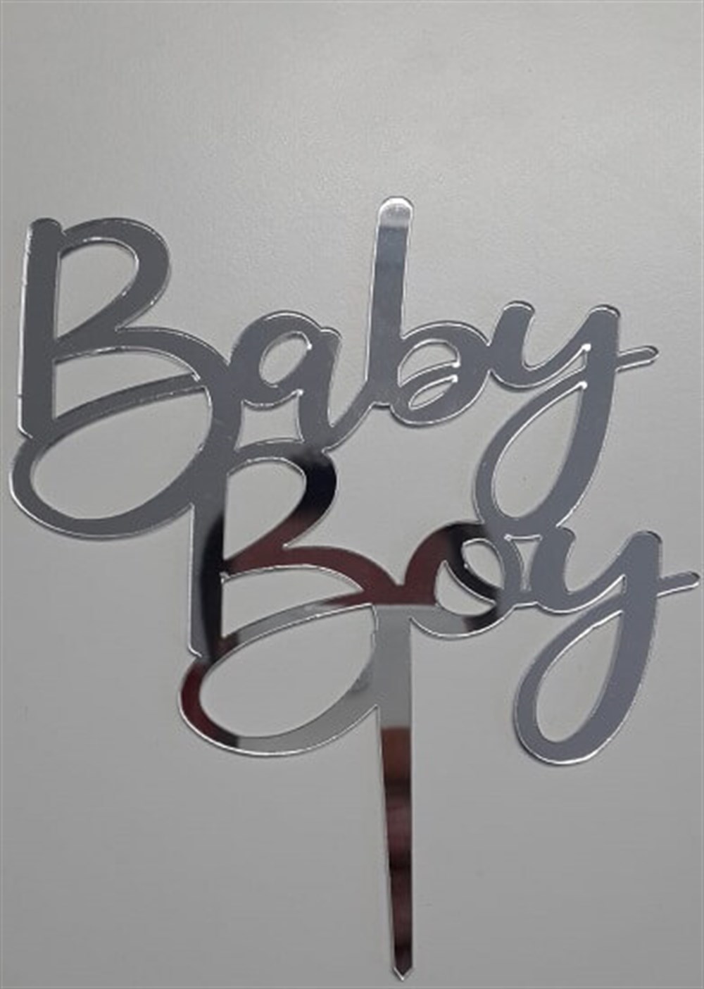 Pleksi Harf Rakam ve YazılarPasta Üstüne Pleksi Baby Boy GümüşYerli Üretim