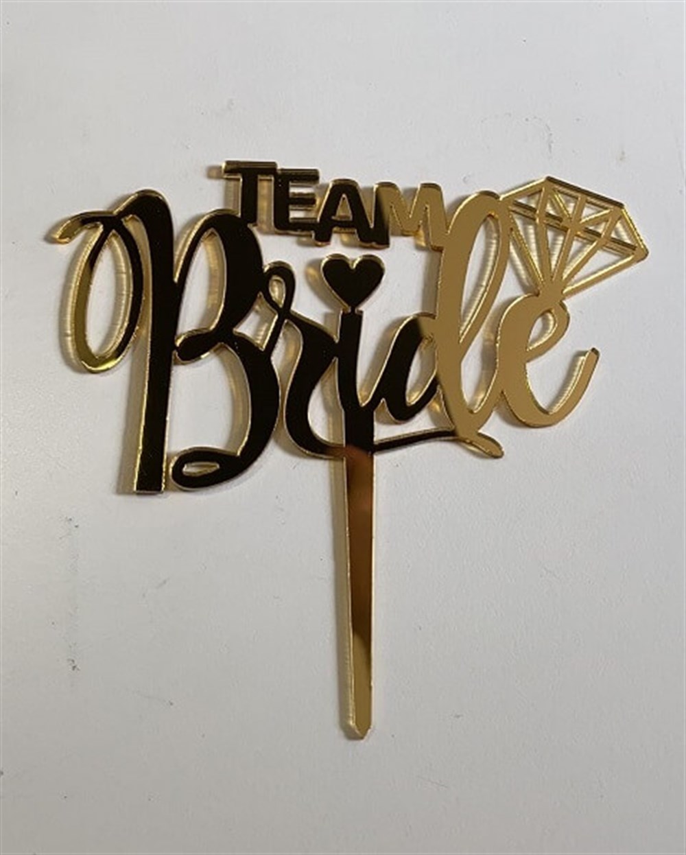 Pleksi Harf Rakam ve YazılarPasta Üstüne Pleksi Team Bride Gold YazıYerli Üretim