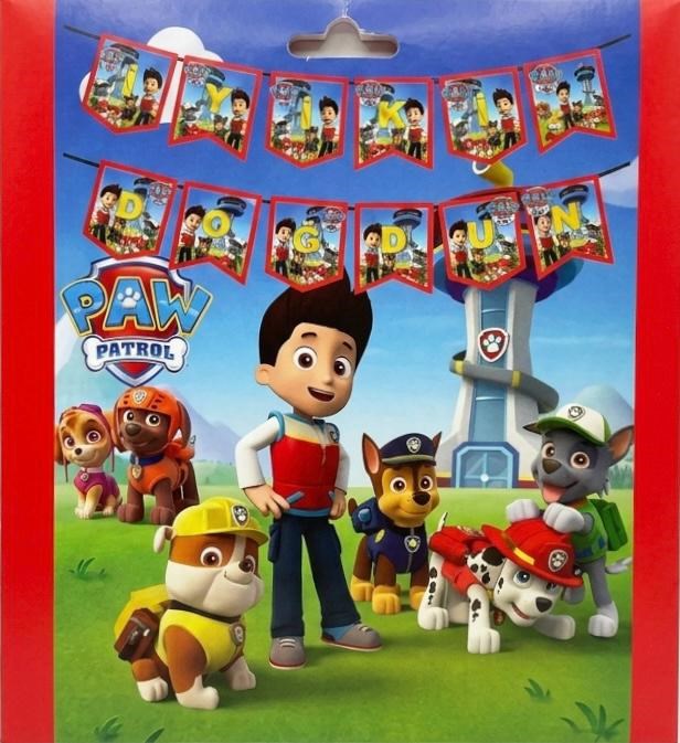 Zigzag BannerPaw Patrol Desenli Baskılı Zigzag Banner Kağıt SüsYerli Üretim