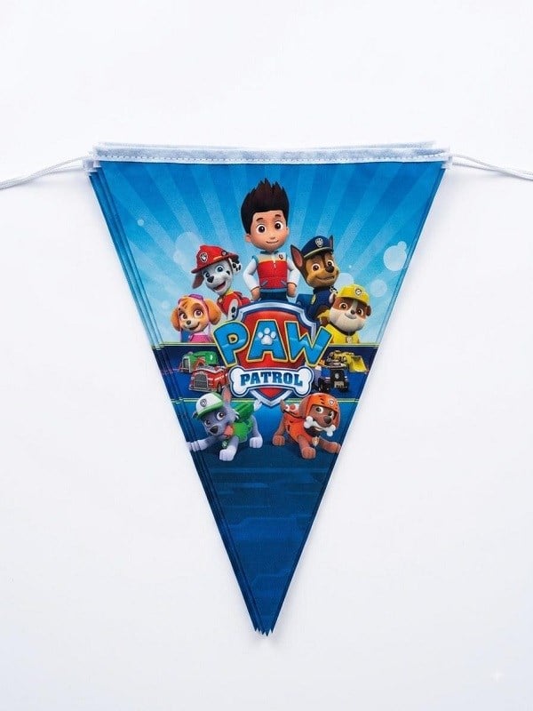 Üçgen Flama Kağıt SüsleriPaw Patrol Üçgen Flama 2 Metre.Yerli Üretim