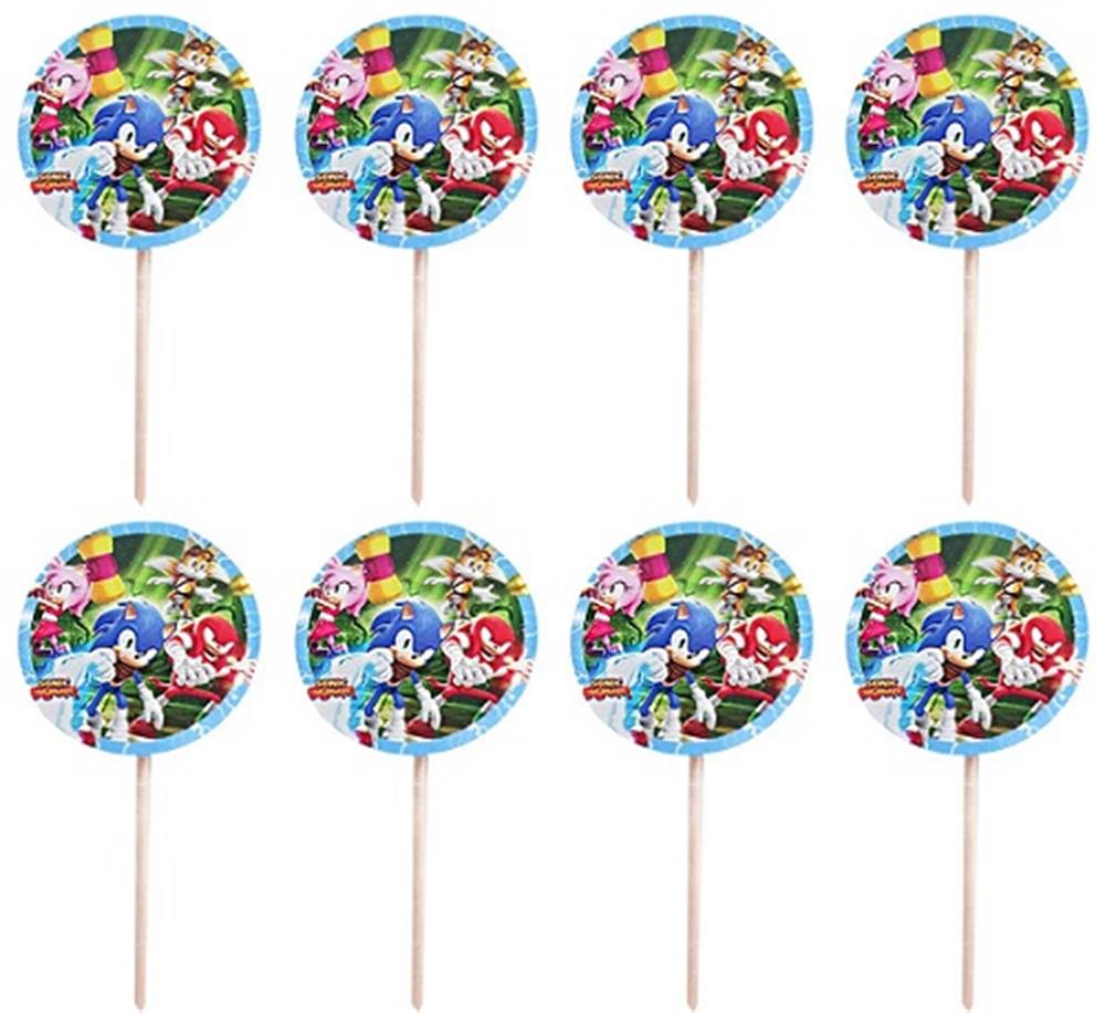 Kürdan ÇeşitleriSonic Boom Konsept Parti Cupcake Kürdan 20 AdetYerli Üretim