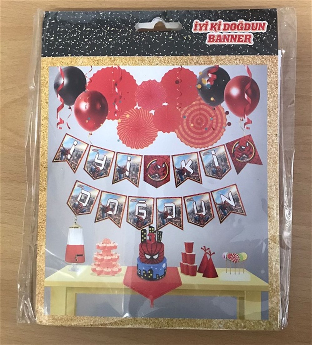 Banner SüslerSpiderman Temalı İyi Ki Doğdun Zigzag Banner Kağıt SüsYerli Üretim