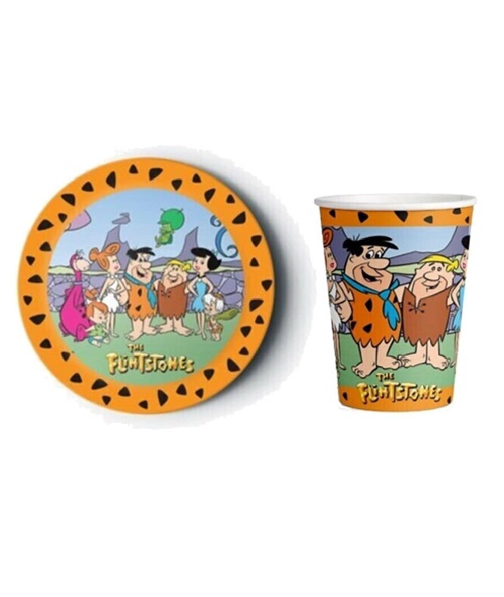 TabaklarTaş Devri Temalı Karton Tabak Bardak Set 8'liYerli Üretim