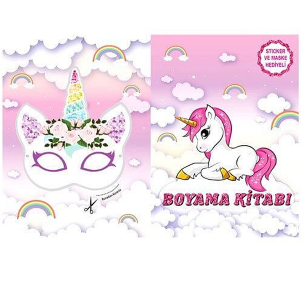 Unicorn Boyama Kitabı - Sticker ve Maskeli - HK Ticaret