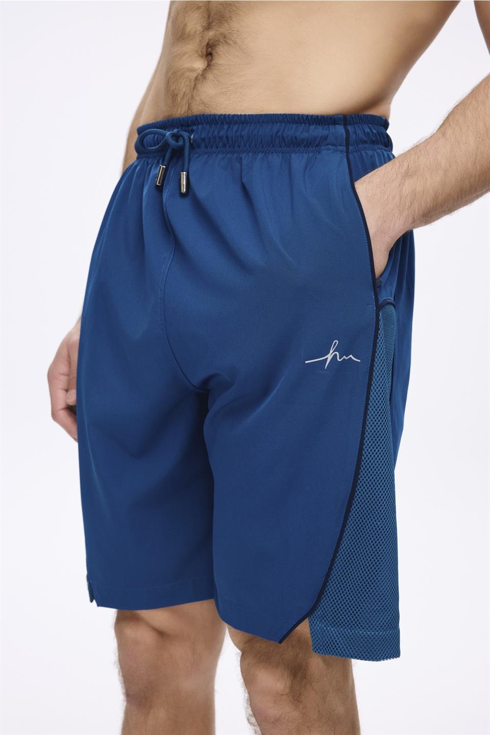 Haşema Sports-Cut Blue Men's Short Pool and Sea Shorts 5038