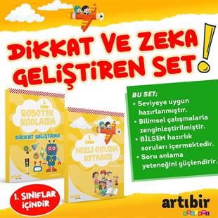1 Sınıf Dikkat ve Zeka Geliştiren 2'li Set --  Hızlı Okuma Kitabım +Robotik Kodlama
