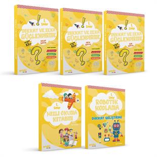 1 Sınıf Dikkat Ve Zeka Güçlendirme (3 kitap)+Hızlı Okuma Kitabım +Robotik Kodlama-Toplam 5 Kitap Set