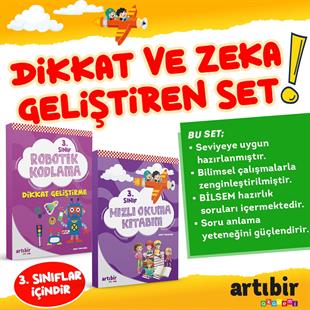 3 Sınıf Dikkat ve Zeka Geliştiren 2'li Set --  Hızlı Okuma Kitabım +Robotik Kodlama