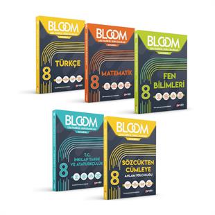 8 Sınıf  5'Lİ BLOOM TÜM DERSLER SET 32 Fasikül Soru Bankası (KOLAYDAN ZORA YENİ NESİL SORULAR)