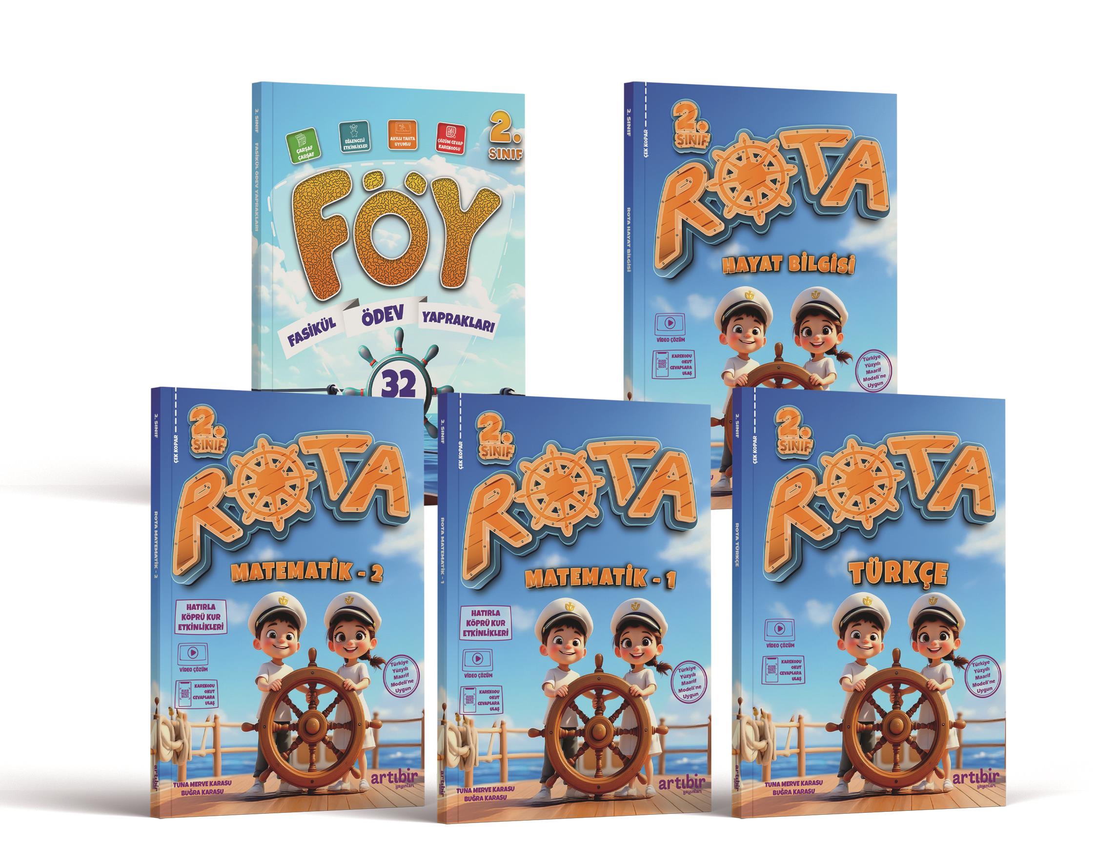 2. SINIF ROTA SET (5 KİTAP) TÜRKÇE +  MATEMATİK 1 + MATEMATİK 2 + HAYAT BİLGİSİ+FÖY