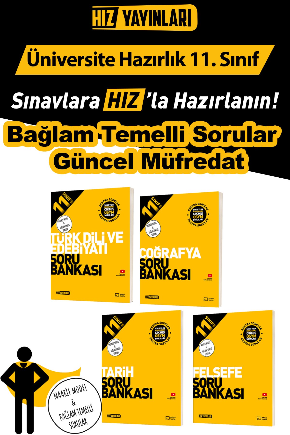 11. Sınıf Türk Dili Coğrafya Tarih Felsefe Soru Bankası Seti Maarif Model
