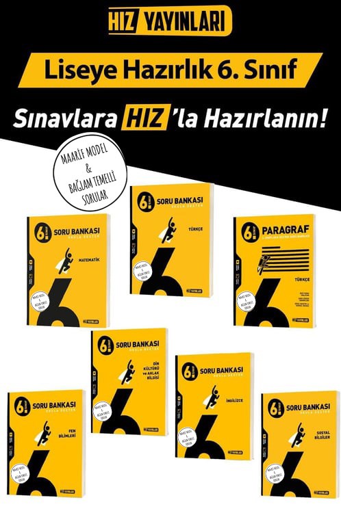 6. Sınıf TÜM DERSLER Soru Bankası Seti Toplam 7 Kaynak 25-26 Sezon Güncel Baskı