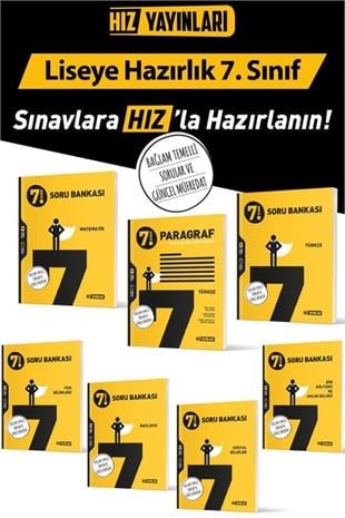 7.Sınıf Tüm Dersler Soru Bankası Seti Güncel Baskı 7 kaynak